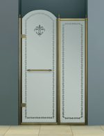 Cezares RETRO-B-11-120-PP-Br-L(-R) дверь в проём 1200 мм. стекло матовое с прозрачным узором, бронза