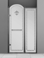 Cezares RETRO-B-11-100-PP-Cr-L(-R) дверь в проём 1000 мм. стекло матовое с прозрачным узором, хром