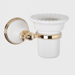 TW Harmony 109, подвесной cтакан, керамический (белый), цвет держателя:  белый/золото TWHA109bi/oro           