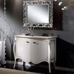 Tiffany World, Barocco 904, top 117*53, столешница стекло с 1 отв., цвет: белый, декор: состареное серебро Top crist bi/dec FA p/904