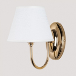 TW 1333 Barocco, настенный светильник с основанием, цвет: золото, с абажуром, цвет ткани: белый (комплект - 1шт)  1333oro
