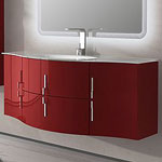 Cezares Moderno Подвесной шкафчик под раковину с  распашной дверцей (реверсивный), 34x40x55, цвет Rosso 54624