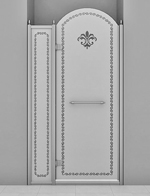 Cezares RETRO-B-12-110-PP-Cr-L(-R) дверь в проём 1100 мм. стекло матовое с прозрачным узором, хром