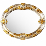 TW 337 Barocco, зеркало 106*86h овальное, рама: дерево, цвет: argento/oro (серебро/золото) 337argento/oro           