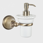 TW Harmony 108, подвесной  дозатор для ж/мыла, керамический (белый), цвет держателя: бронза TWHA108br