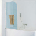 SAMO Classic Штора на ванну 800х1400мм с полотенцедержателем, проф. хром, прозрачное стекло B1672ULUTR
