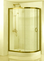 Cezares MODENA-RH-1-120/90-C-G-L душевой уголок 1200/900 мм. стекло прозрачное, золото