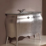 Tiffany World, Barocco 7238, top 103*50, столешница стеклянная с 1 отв.под смеситель, цвет: хром-лак Top cristall cromo p/7238