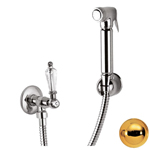 Cezares Гигиенический душ со шлангом 120см и держателем, исполнение золото, ручка Swarovski DIAMOND-KS-03/24-Sw